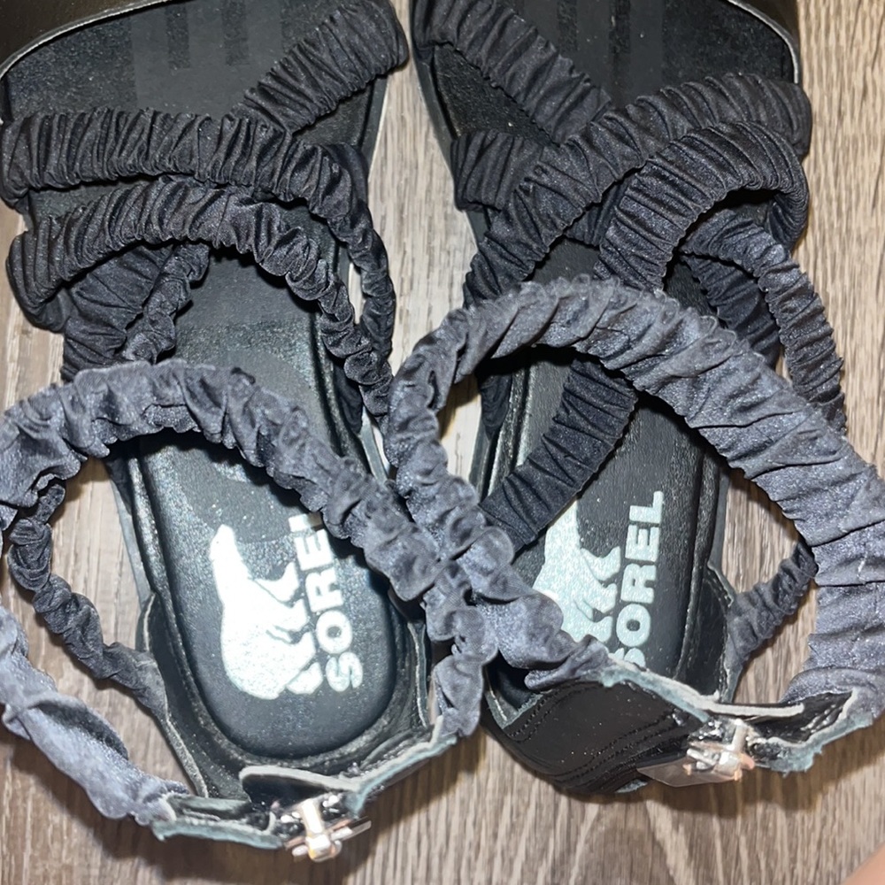 Sorel black ankle strap sandal size 8 - Picture 6 of 15